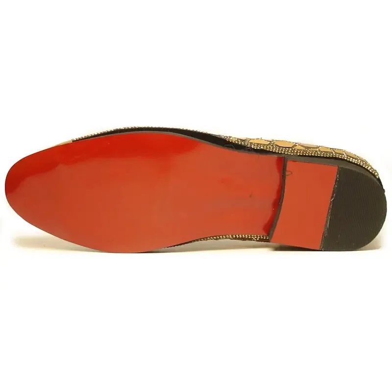 Fiesso FI-7024 Gold Loafers