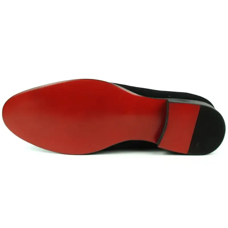 Fiesso FI-7216 Black Suede Loafers