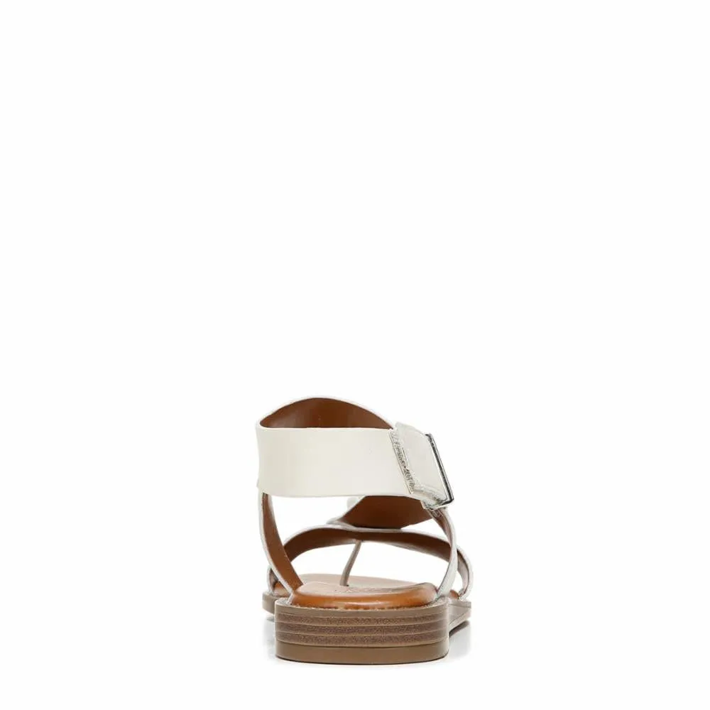 Franco Sarto Womens Glenni Ankle Strap Flat Sandals, Putty, 5 M