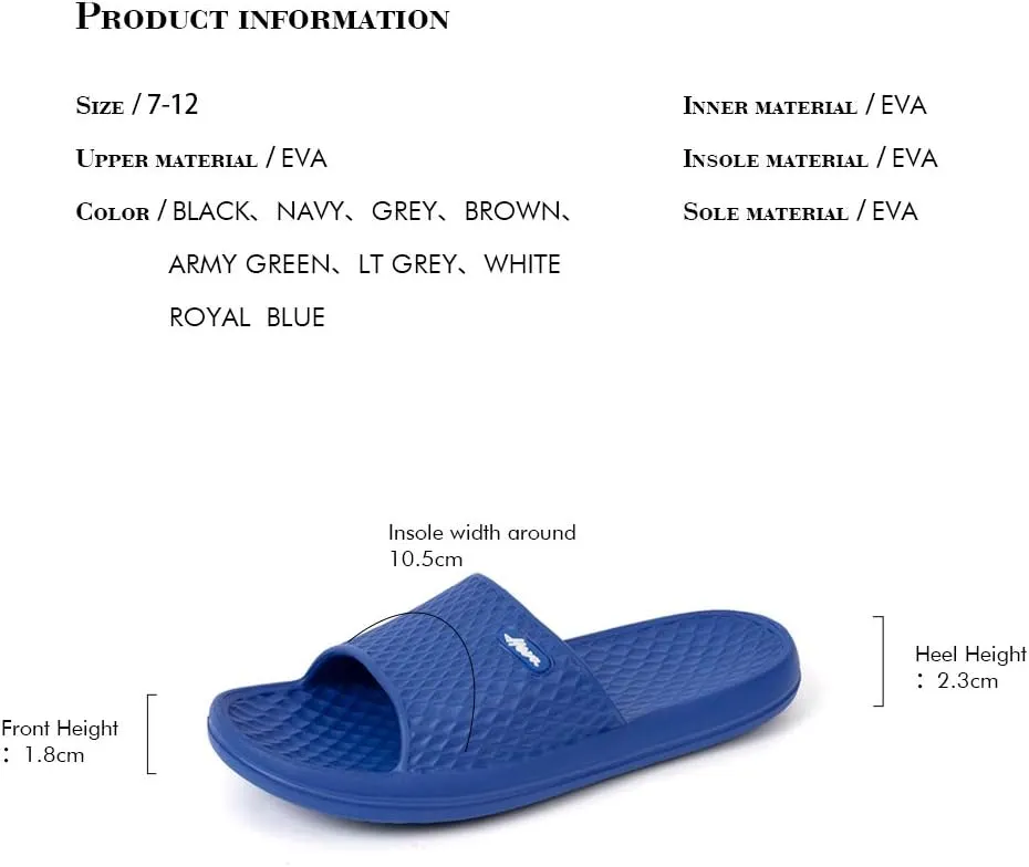 FUNKYMONKEY Mens Bathroom Shower Slippers Indoor Home Beach Non Slip Sandal