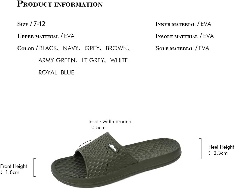 FUNKYMONKEY Mens Bathroom Shower Slippers Indoor Home Beach Non Slip Sandal