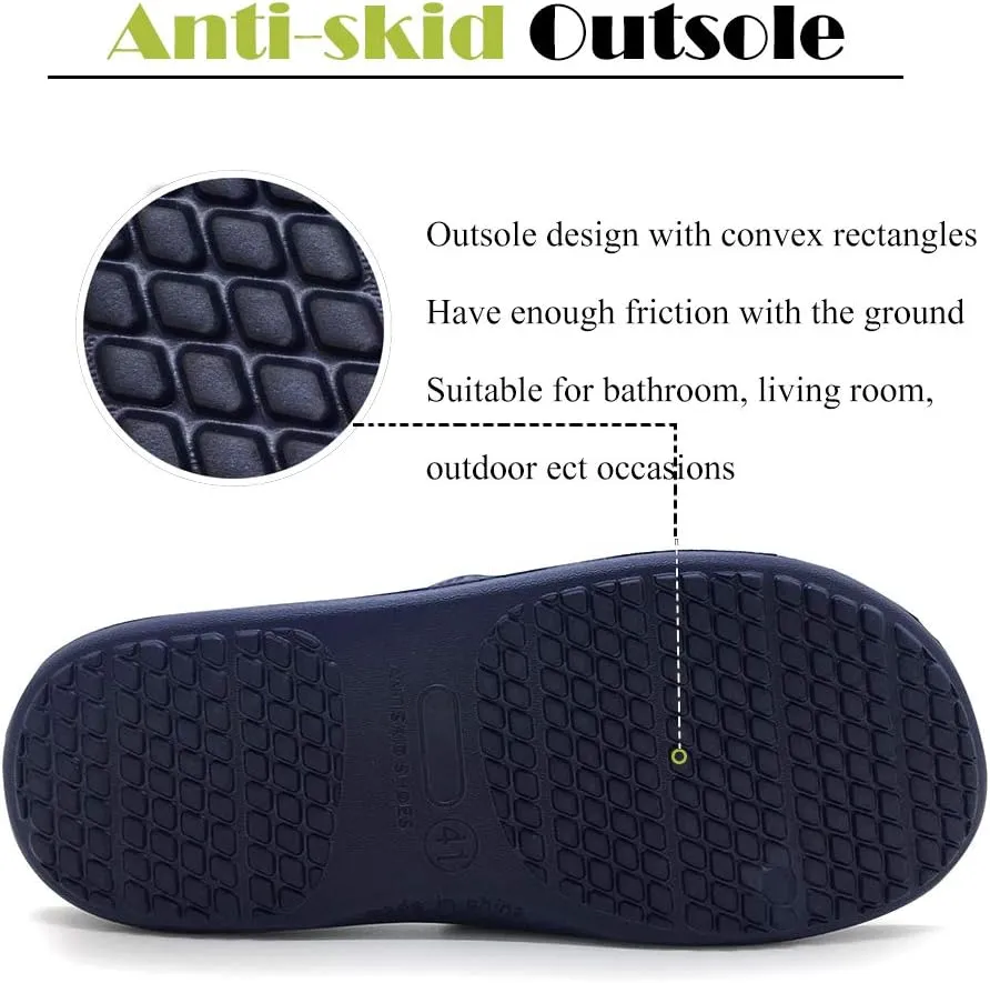 FUNKYMONKEY Mens Bathroom Shower Slippers Indoor Home Beach Non Slip Sandal