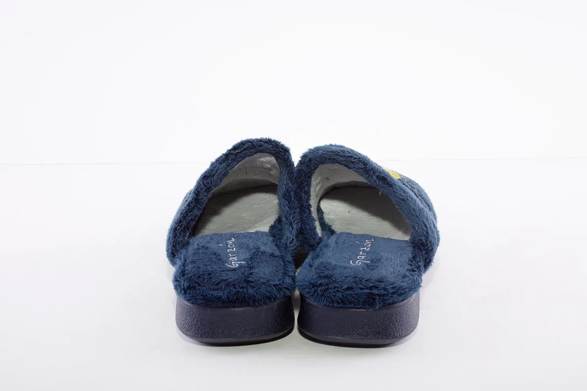 GARZON - 2802.275 "WINTER" FLAT MULE SLIPPER - NAVY