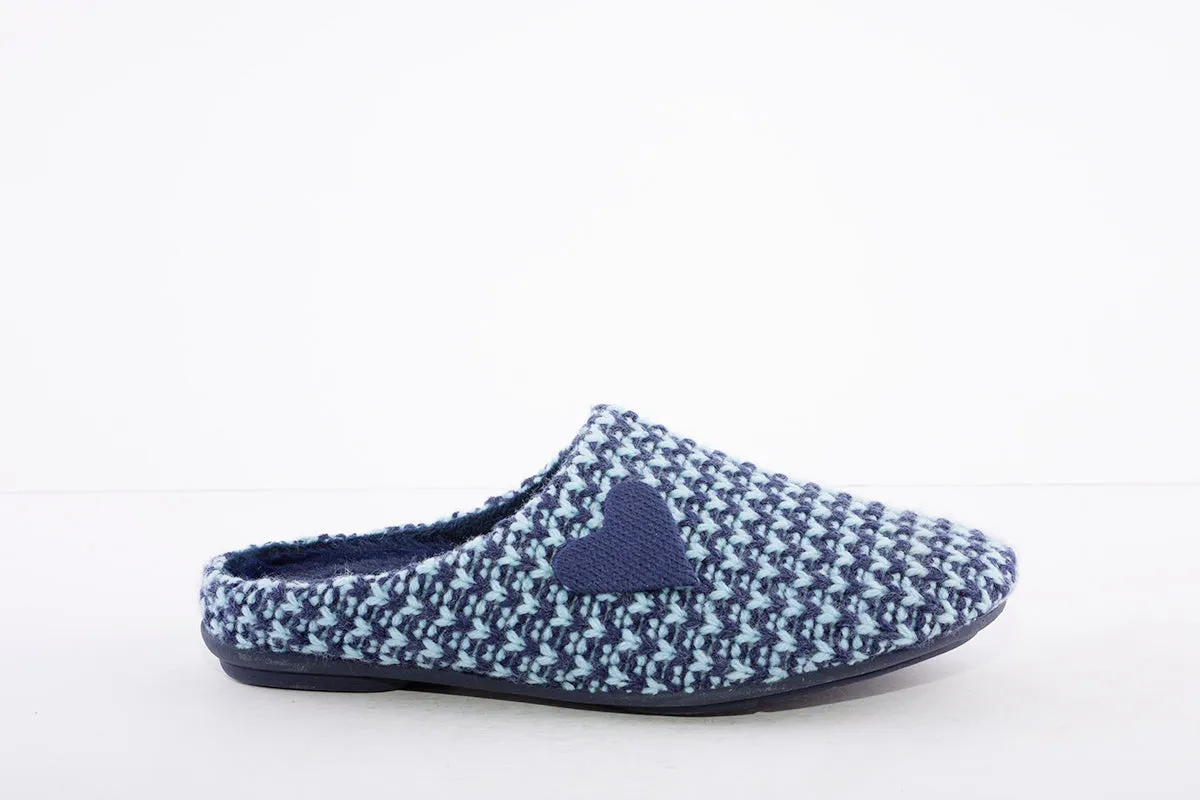 GARZON - 5501.345 FLAT KNIT MULE SLIPPER - BLUE