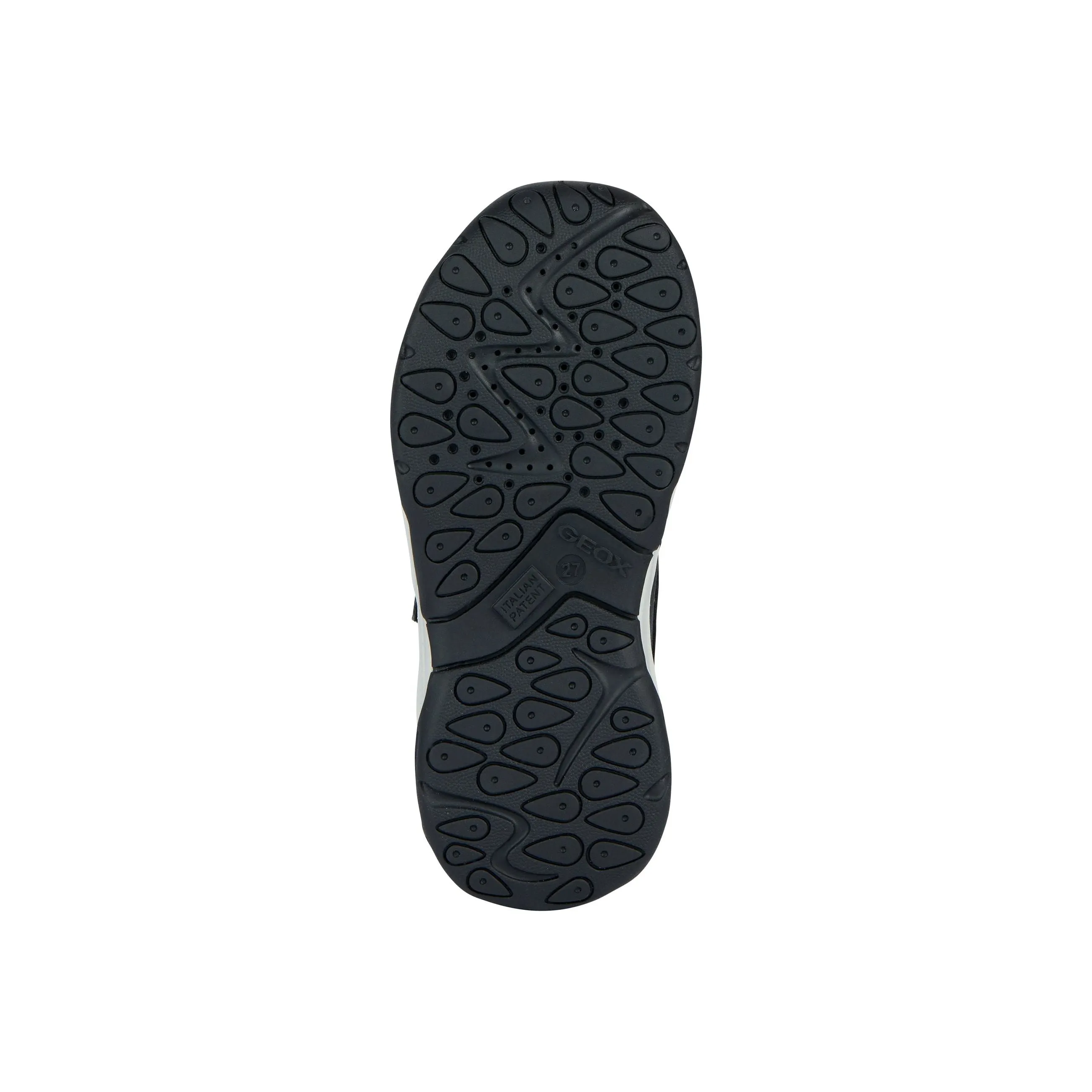Geox Calco - Girls Velcro Trainer in Black/Silver