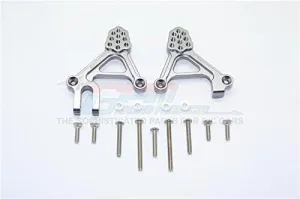 GPM For Traxxas TRX-4 Trail Defender Crawler Upgrade Parts Aluminum Adjustable Front Damper Mount - 1Pr Set Gray Silver