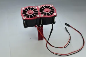 GPM Upgrades Aluminum 7075-T6 Motor Heatsink with Dual Cooling Fan and Adjustable Mount for 1/5 Kraton 8S BLX Monster Truck (ARA110002) (ARA5810) 1/5 X-MAXX XO-01 RC Cars (Black)