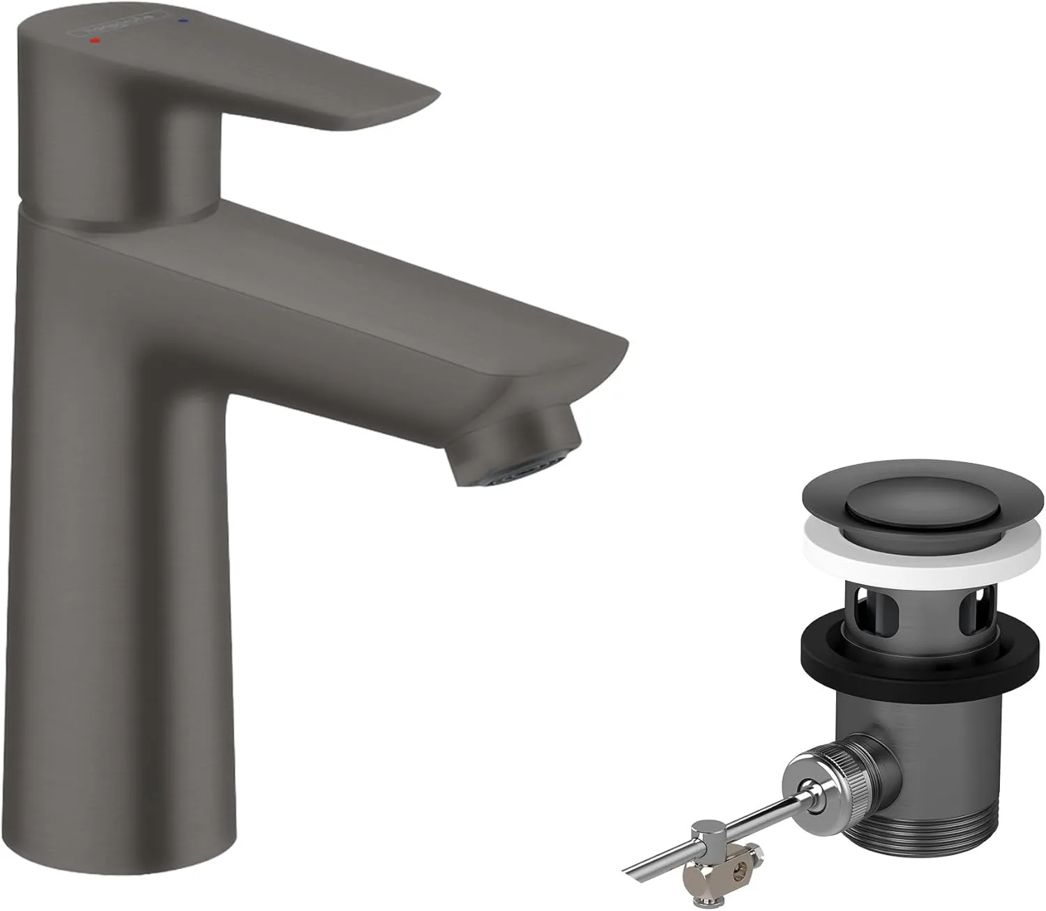 Hansgrohe 71710340 Talis E 110 Pop-Up Waste Fitting Brushed Black Chrome Single-lever washbasin mixer tap, spout height 110 mm