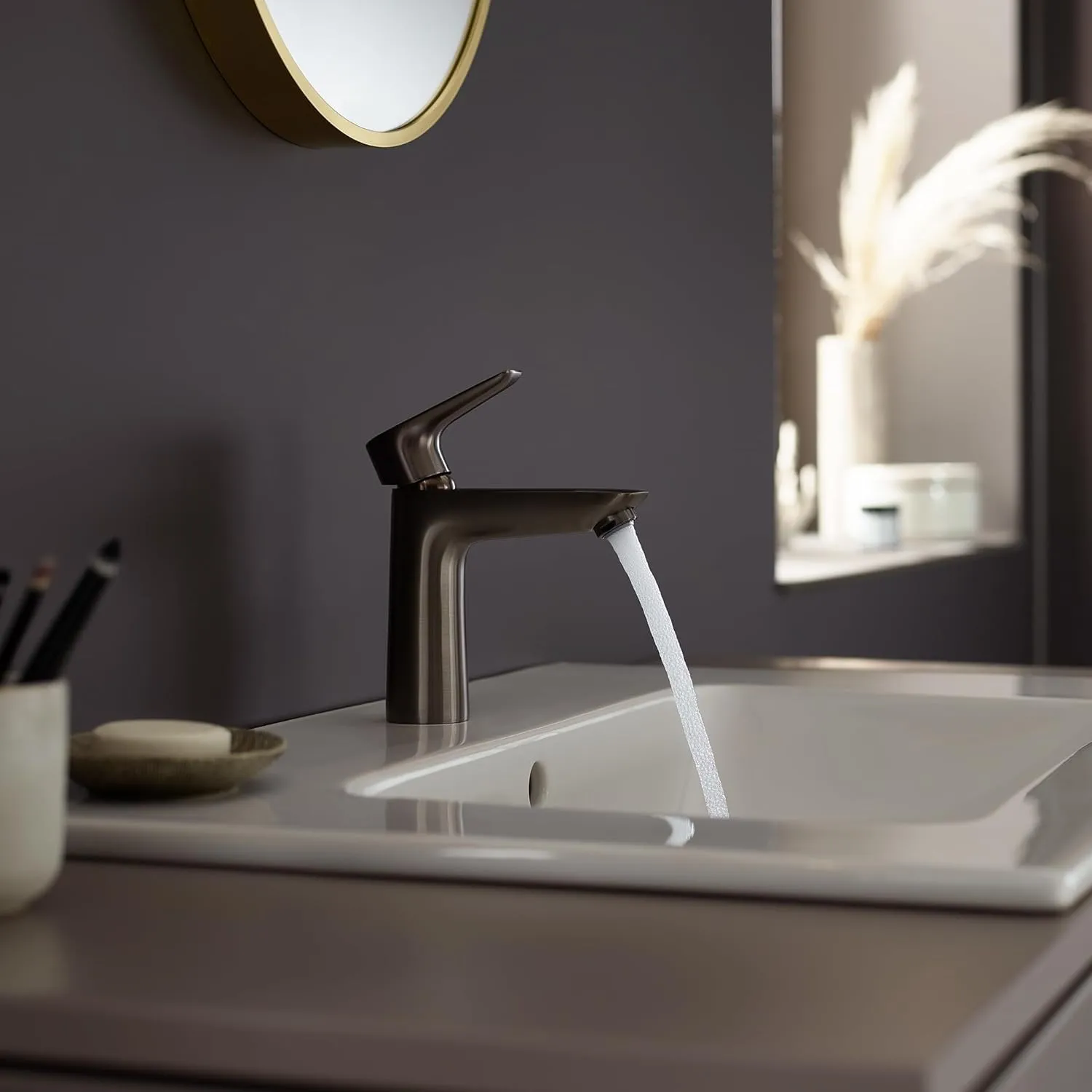 Hansgrohe 71710340 Talis E 110 Pop-Up Waste Fitting Brushed Black Chrome Single-lever washbasin mixer tap, spout height 110 mm