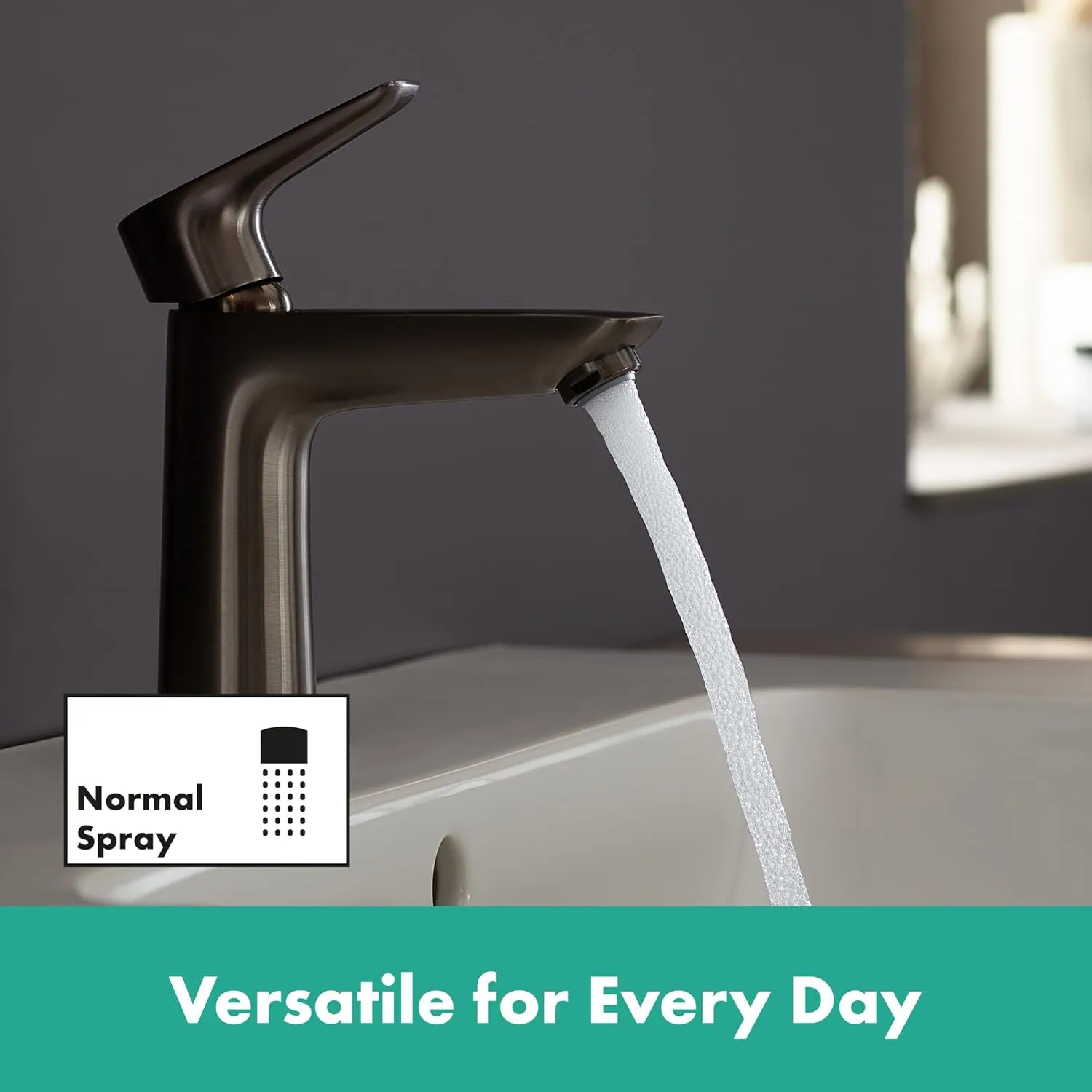 Hansgrohe 71710340 Talis E 110 Pop-Up Waste Fitting Brushed Black Chrome Single-lever washbasin mixer tap, spout height 110 mm