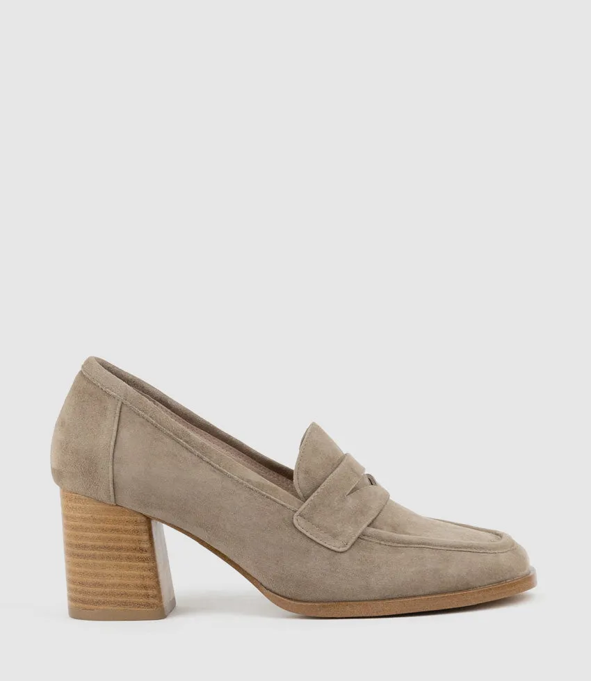HAZEL65 Albert Throat Pump in Latte Suede