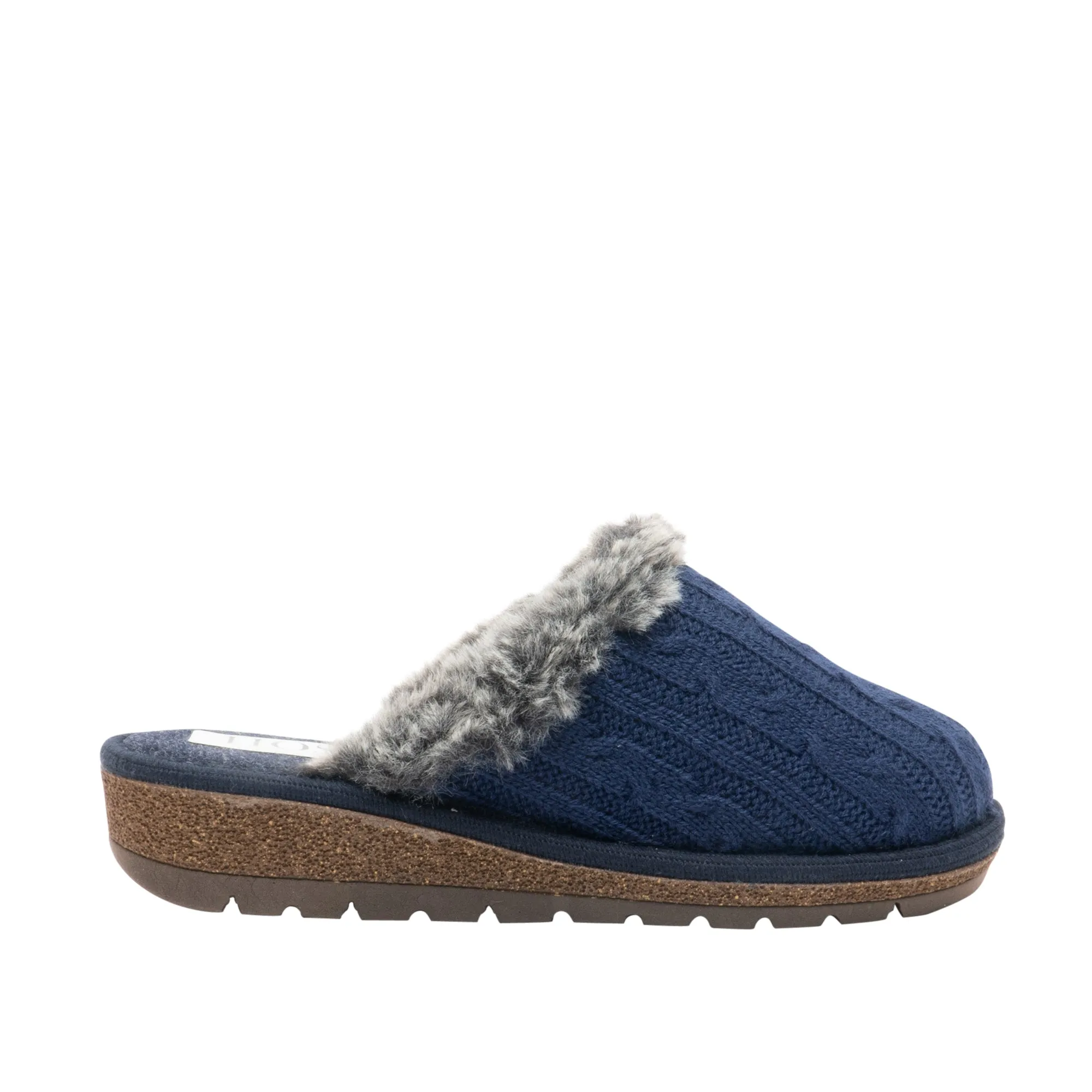 HOS Comfort MEGAN Womens Wool Mule Slippers Blue
