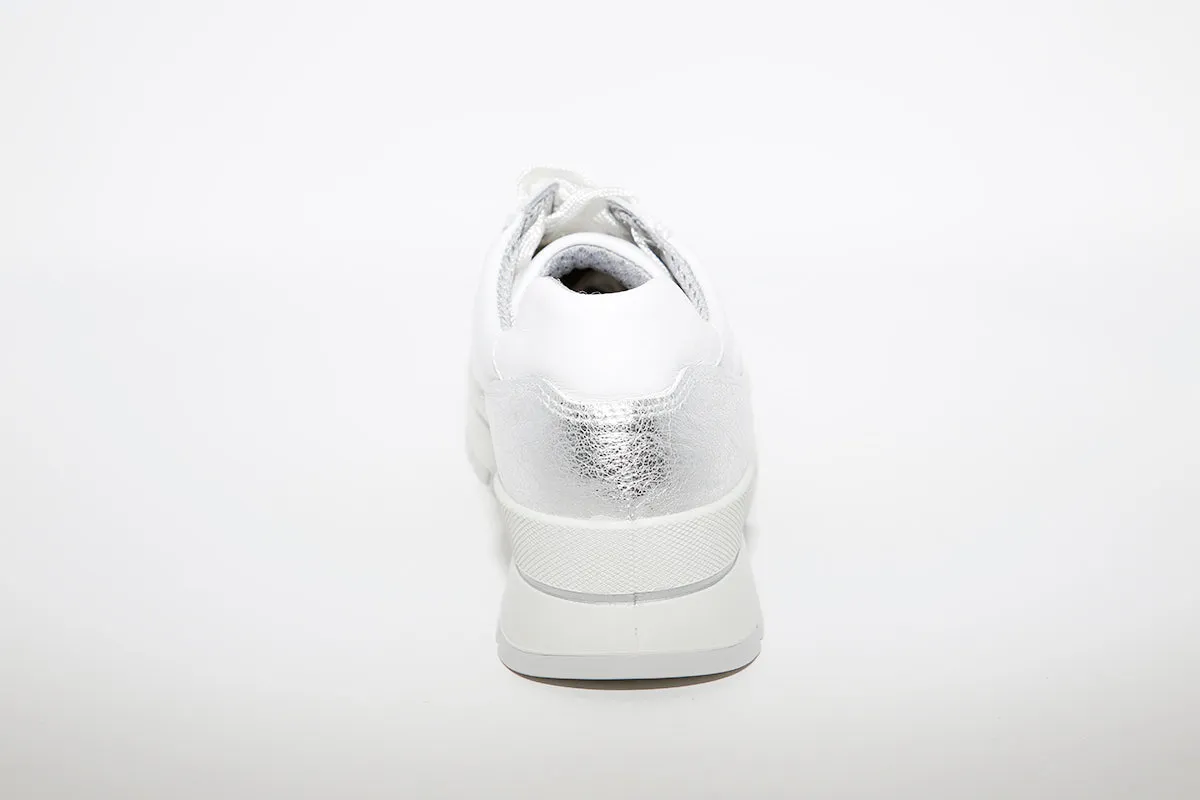 IMAC - LACED FLATFORM TRAINER - WHITE LEATHER