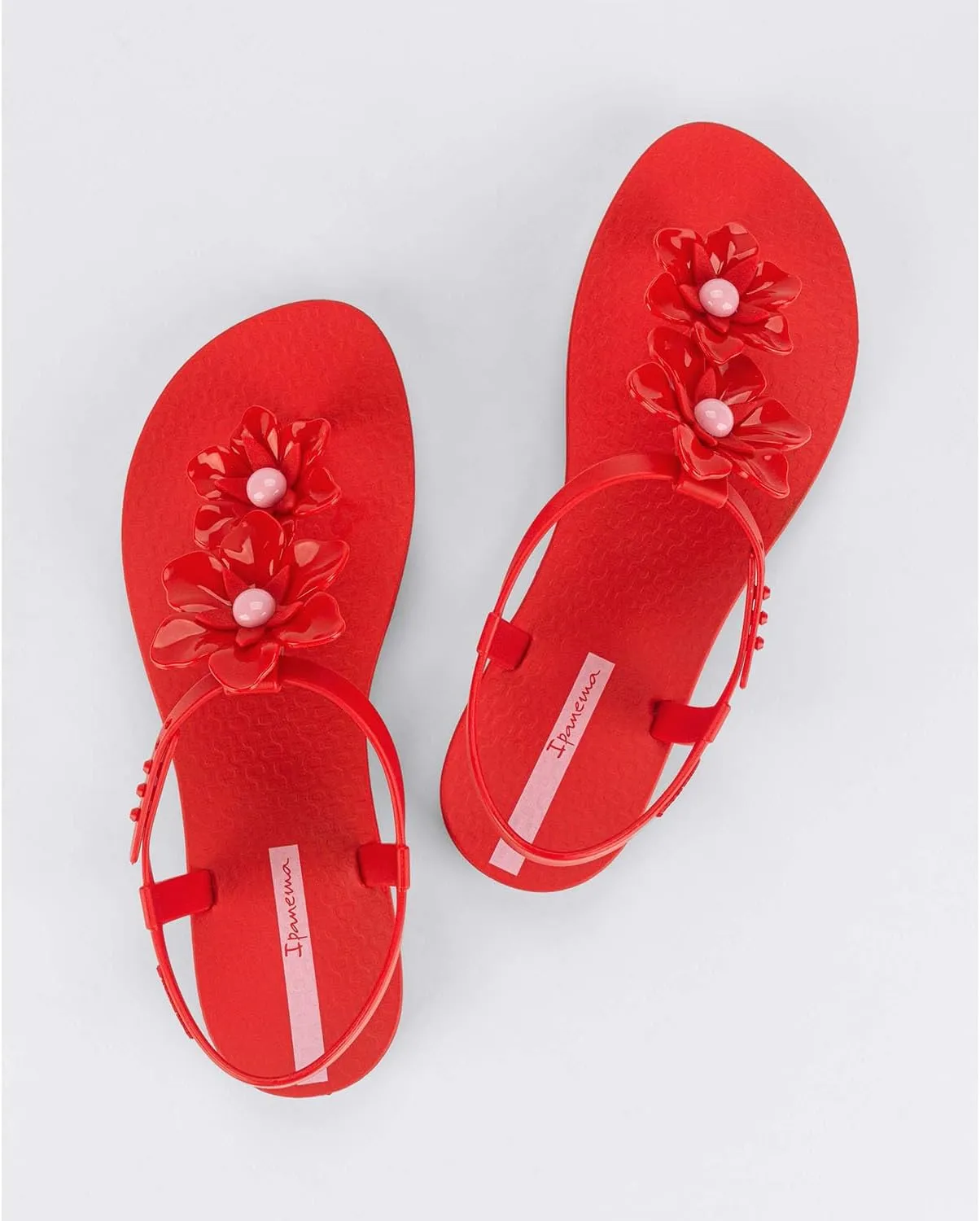 Ipanema Duo Flowers Fem Womens Sandals - Comfy Open Toe Sandals for Women, Thong Sandals w/T-Strap, Adjustable Ankle Strap, Floral Design, Dressy Sandals, Summer Dress Sandals