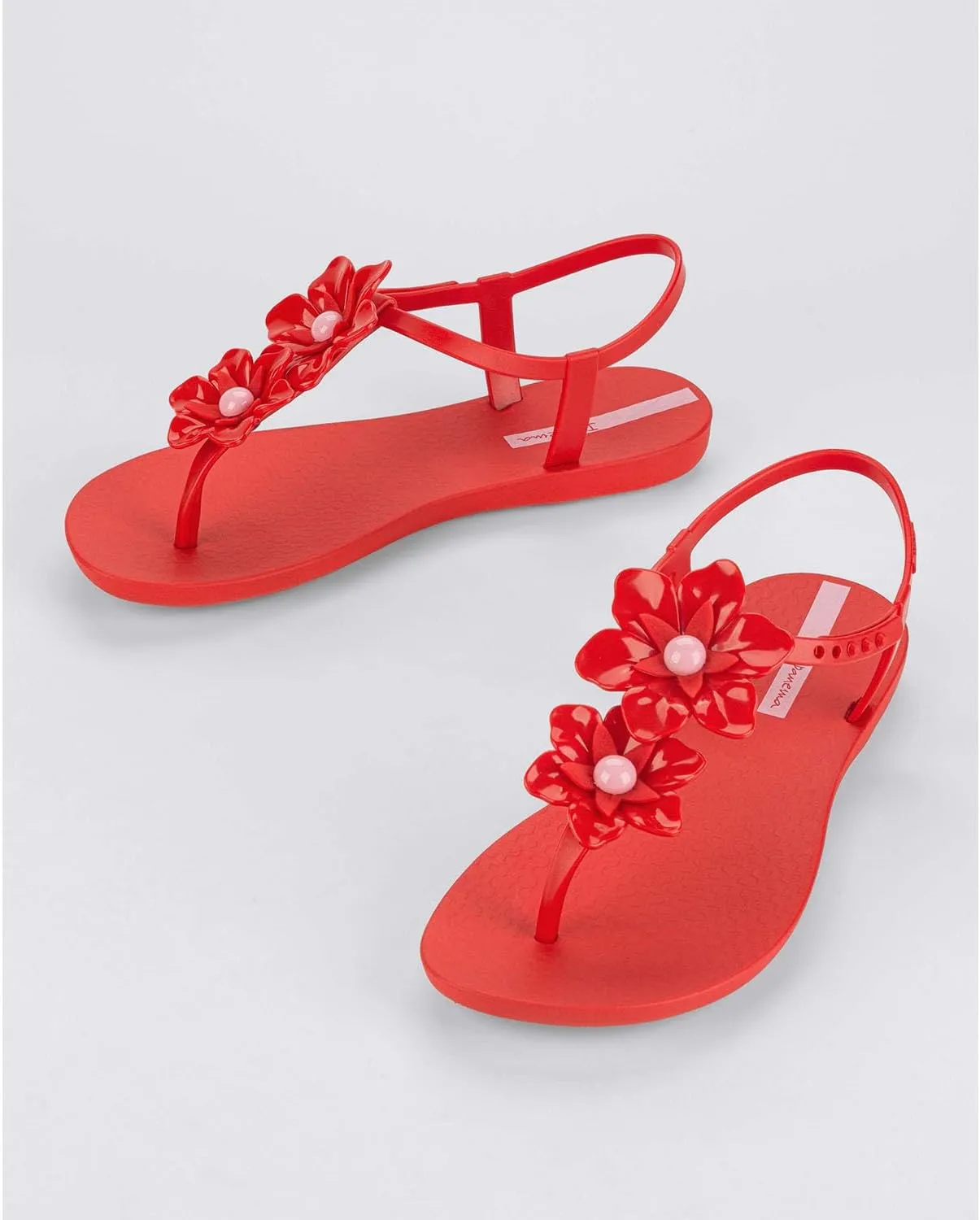 Ipanema Duo Flowers Fem Womens Sandals - Comfy Open Toe Sandals for Women, Thong Sandals w/T-Strap, Adjustable Ankle Strap, Floral Design, Dressy Sandals, Summer Dress Sandals