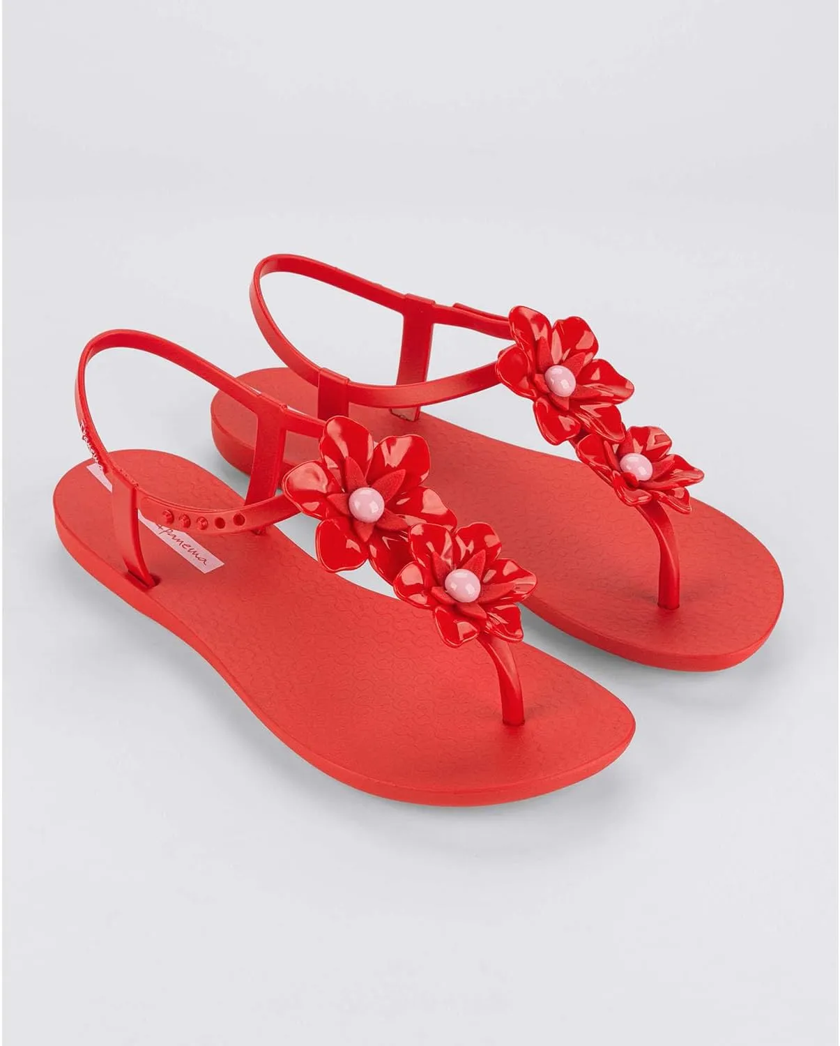 Ipanema Duo Flowers Fem Womens Sandals - Comfy Open Toe Sandals for Women, Thong Sandals w/T-Strap, Adjustable Ankle Strap, Floral Design, Dressy Sandals, Summer Dress Sandals