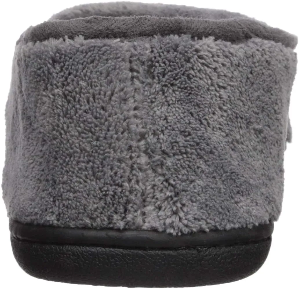 isotoner Men's Terry Moccasin Slipper with Memory Foam for Indoor/Outdoor Comfort