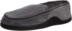isotoner Men's Terry Moccasin Slipper with Memory Foam for Indoor/Outdoor Comfort