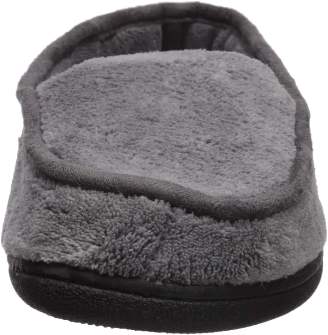 isotoner Men's Terry Moccasin Slipper with Memory Foam for Indoor/Outdoor Comfort
