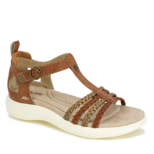 JBU by Jambu Women's Prague Flat Sandal, Brown/Bronze, 8