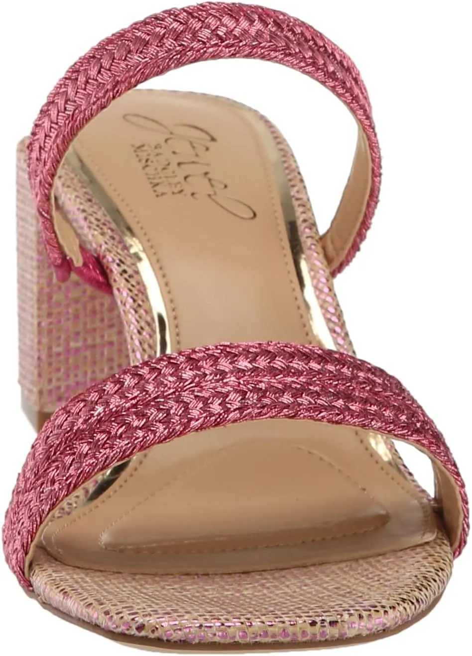 Jewel Badgley Mischka Heat Textured Block Heel Mule