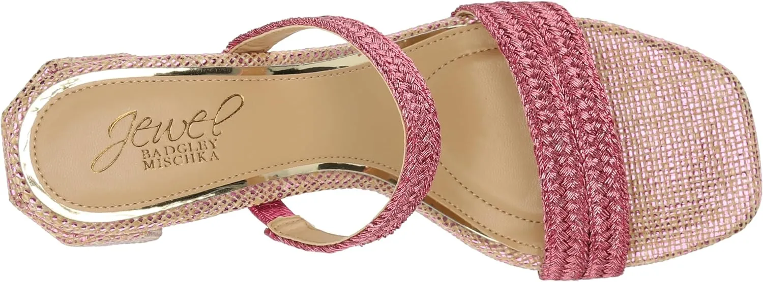 Jewel Badgley Mischka Heat Textured Block Heel Mule