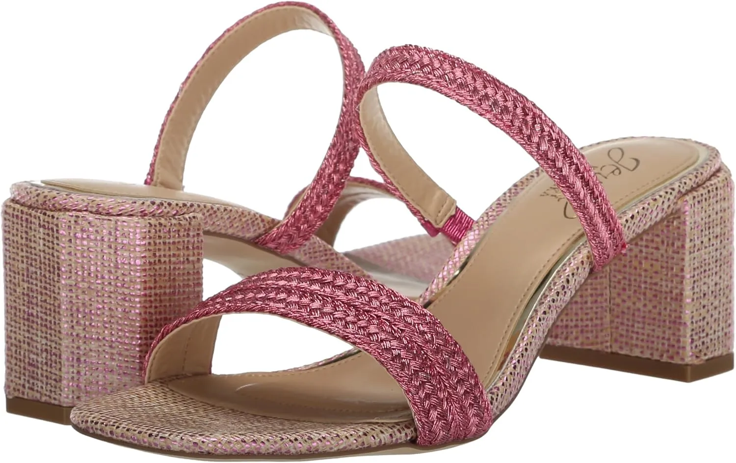 Jewel Badgley Mischka Heat Textured Block Heel Mule