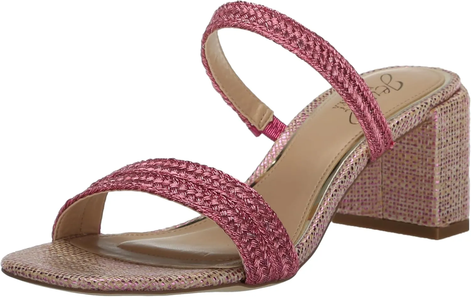 Jewel Badgley Mischka Heat Textured Block Heel Mule