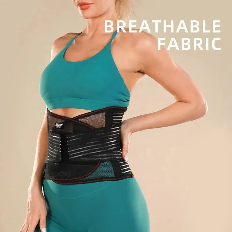 JINGBA Breathable Back Support Waist Trainer Lumbar Support for Men & Women