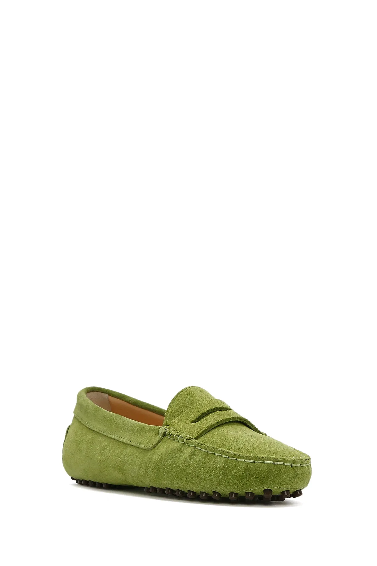 Kadın Yeşil Süet Deri Loafer