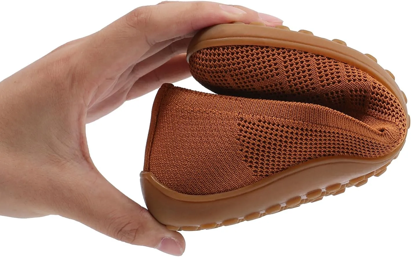 KBZone Women‘s Flat Shoes Round Toe Knit Ballet Flat Comfort Dressy Flat Walking Shoes