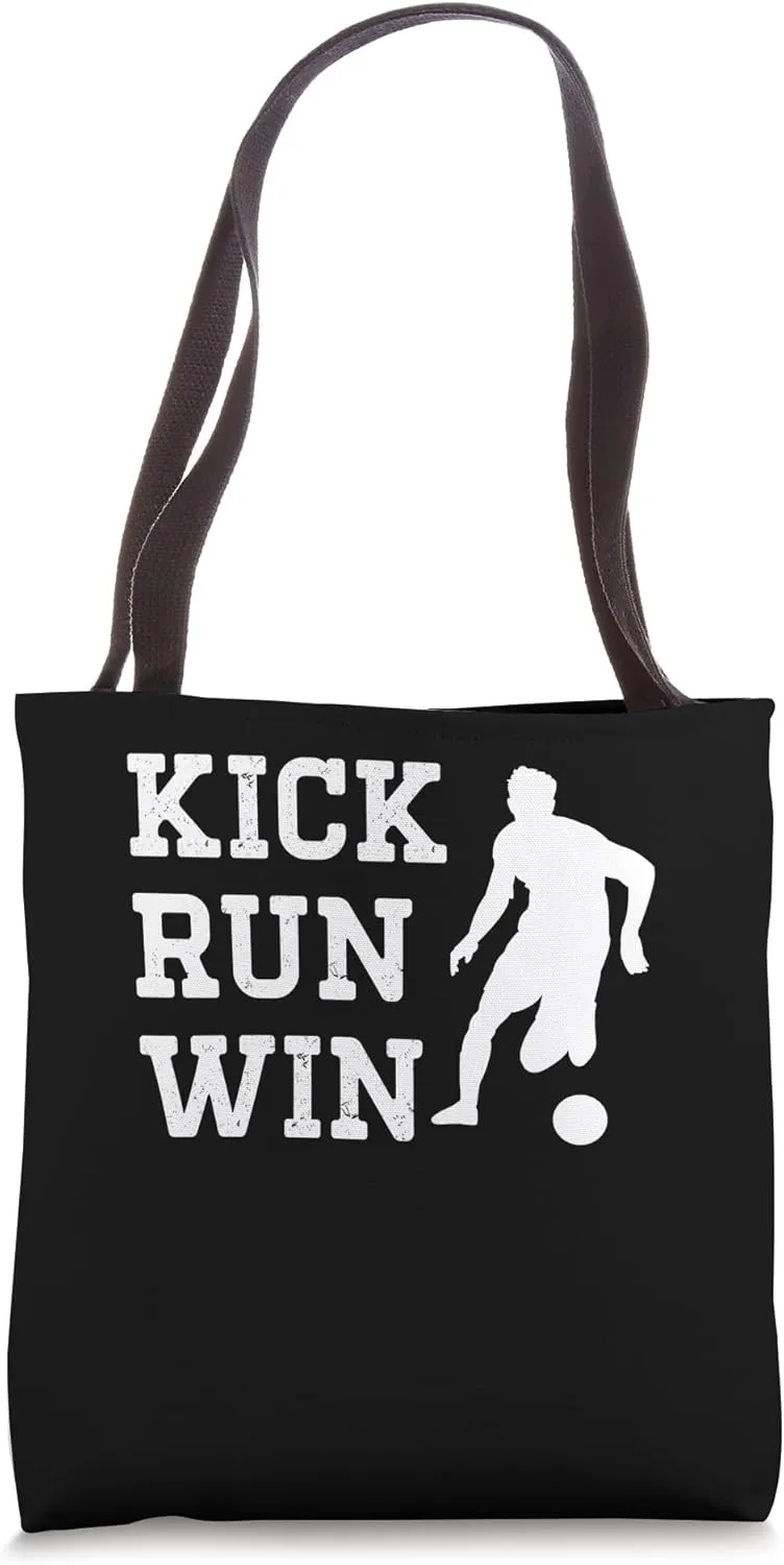 Kick Run Win Kickball Player Team Tote Bag
