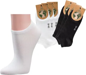 Leo Design 6 Pair Low-Cut Organic Cotton Trainer Socks Seamless Socks for Women, Short Liners, Ankle, Sneaker.