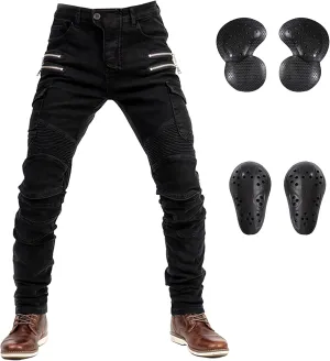LOMENG Motorcycle Riding Pants Motorbike Motocross Cycling Jeans Safety CE Knee Hip Removable Armored All Seasons for Men