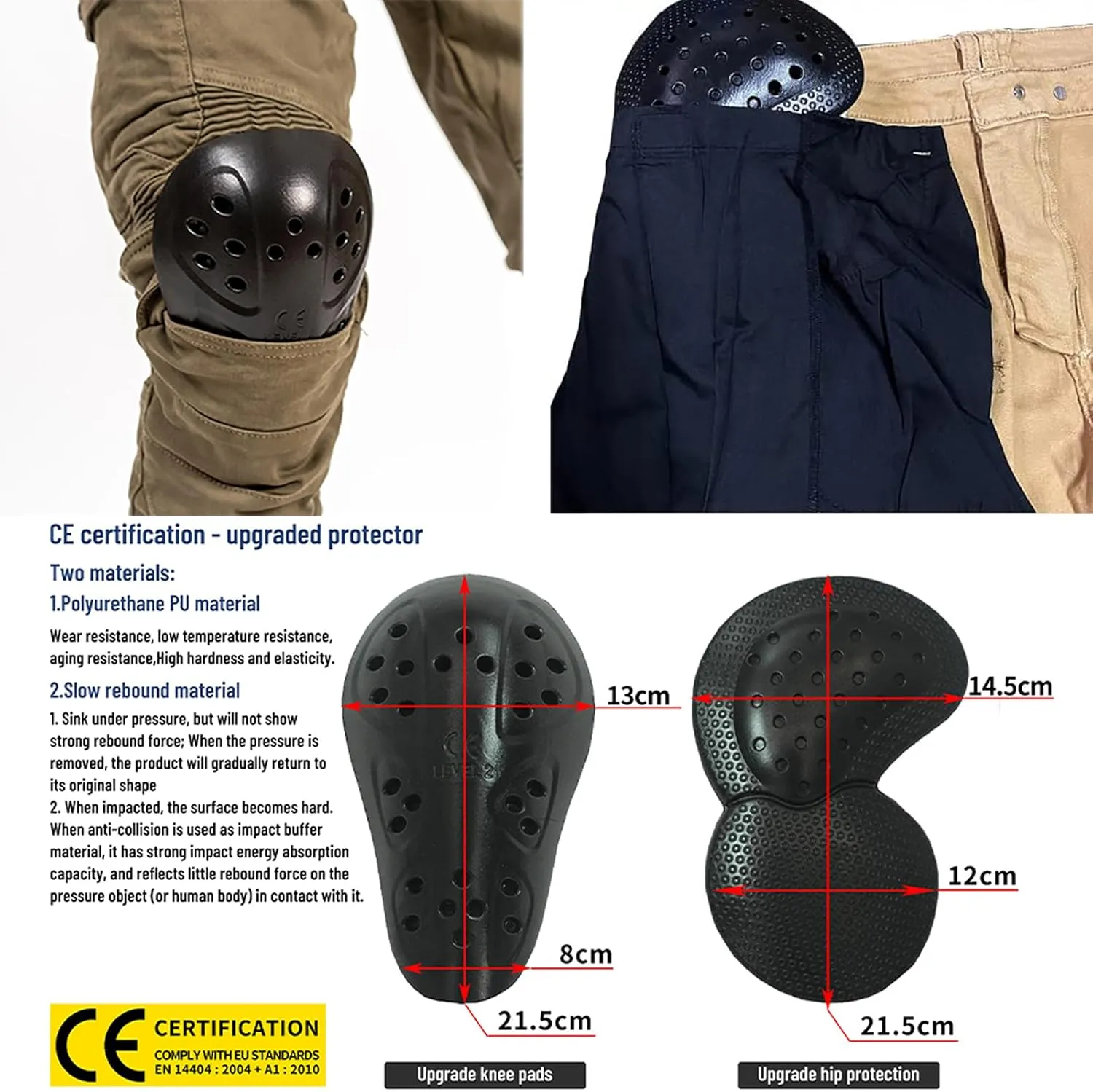 LOMENG Motorcycle Riding Pants Motorbike Motocross Cycling Jeans Safety CE Knee Hip Removable Armored All Seasons for Men