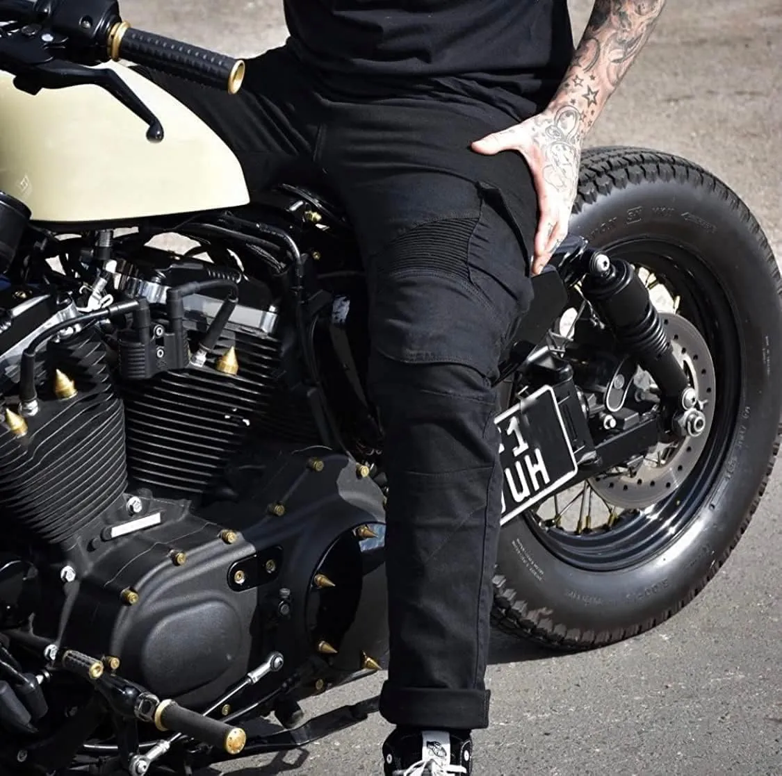 LOMENG Motorcycle Riding Pants Motorbike Motocross Cycling Jeans Safety CE Knee Hip Removable Armored All Seasons for Men