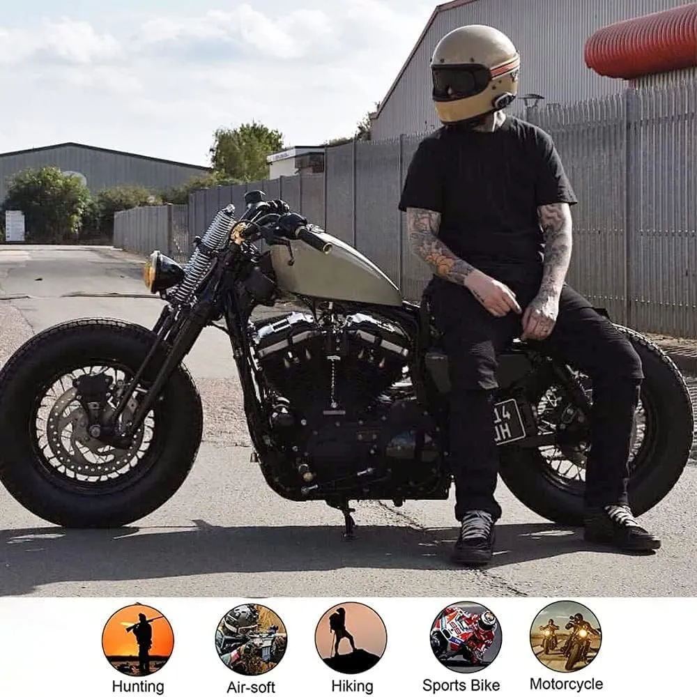 LOMENG Motorcycle Riding Pants Motorbike Motocross Cycling Jeans Safety CE Knee Hip Removable Armored All Seasons for Men