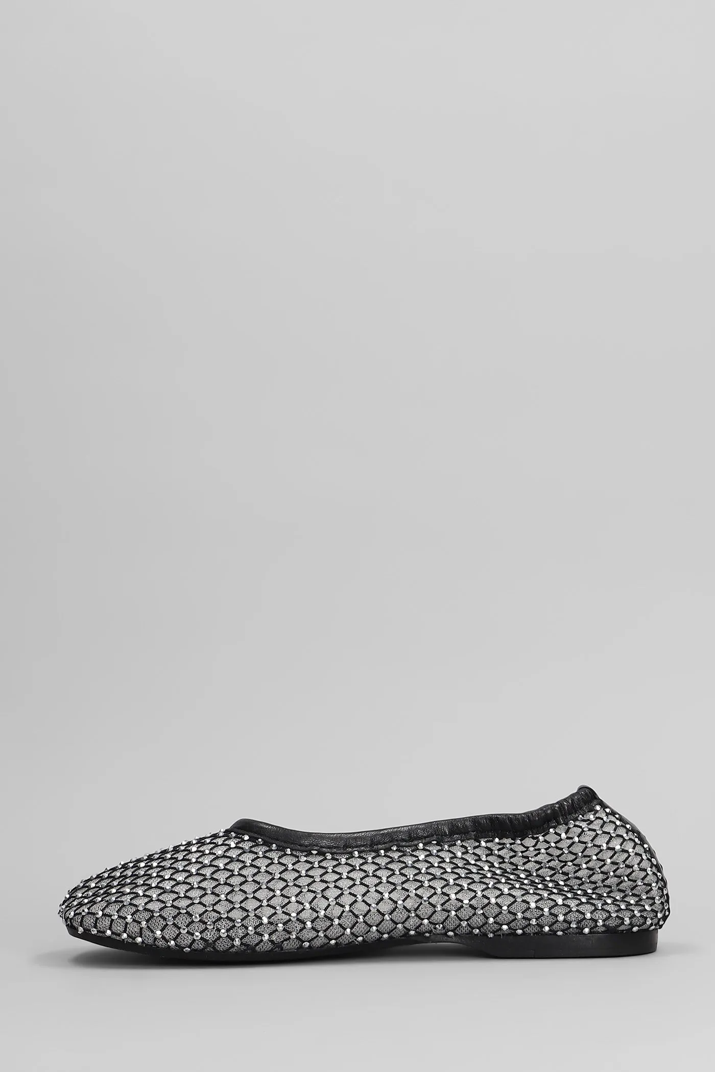 Lorain mesh Ballet flats in silver leather