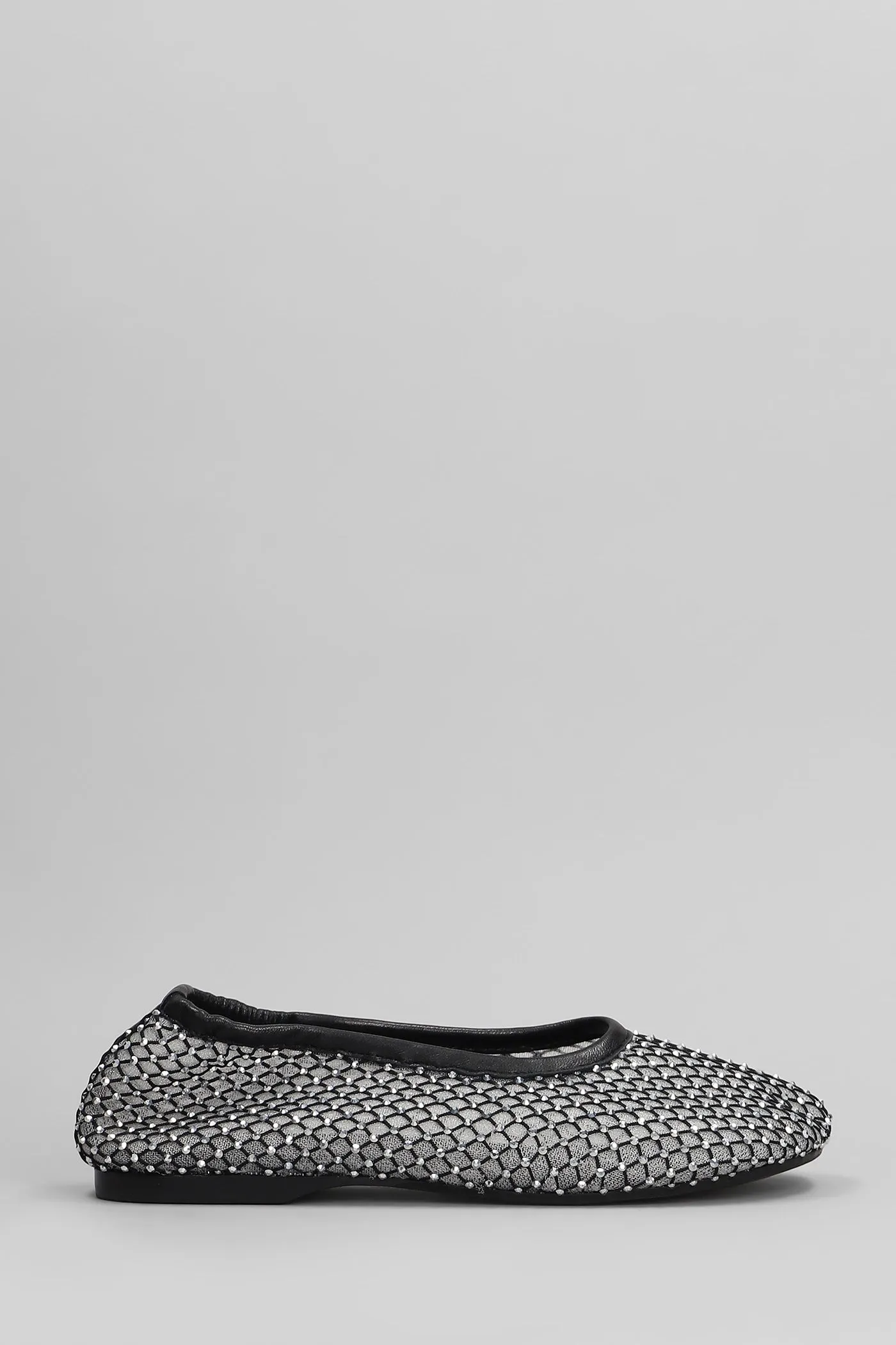 Lorain mesh Ballet flats in silver leather