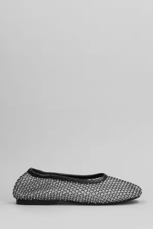 Lorain mesh Ballet flats in silver leather