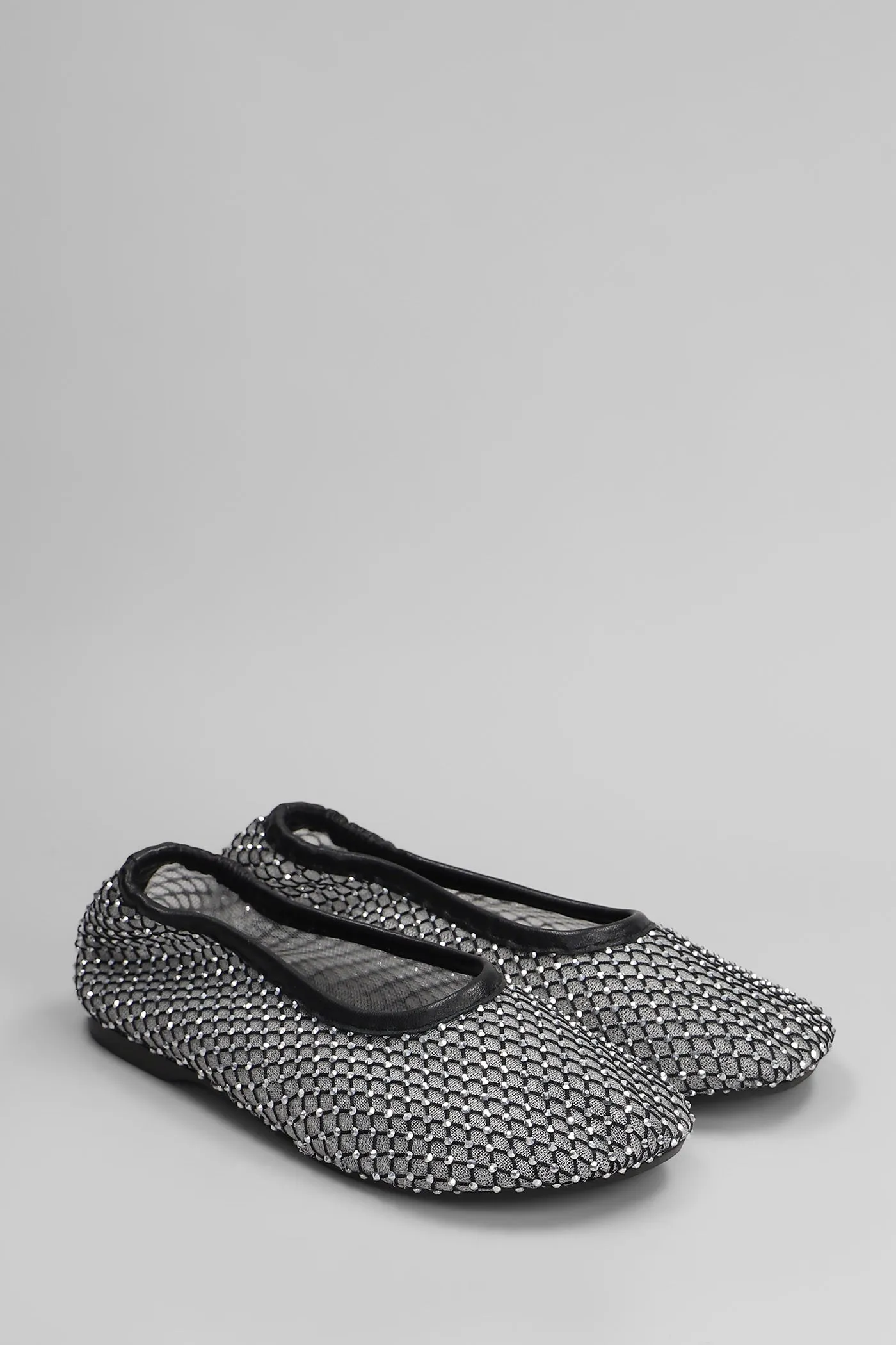 Lorain mesh Ballet flats in silver leather