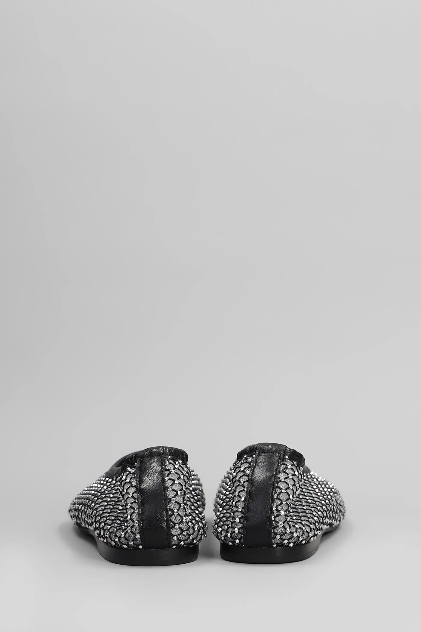 Lorain mesh Ballet flats in silver leather