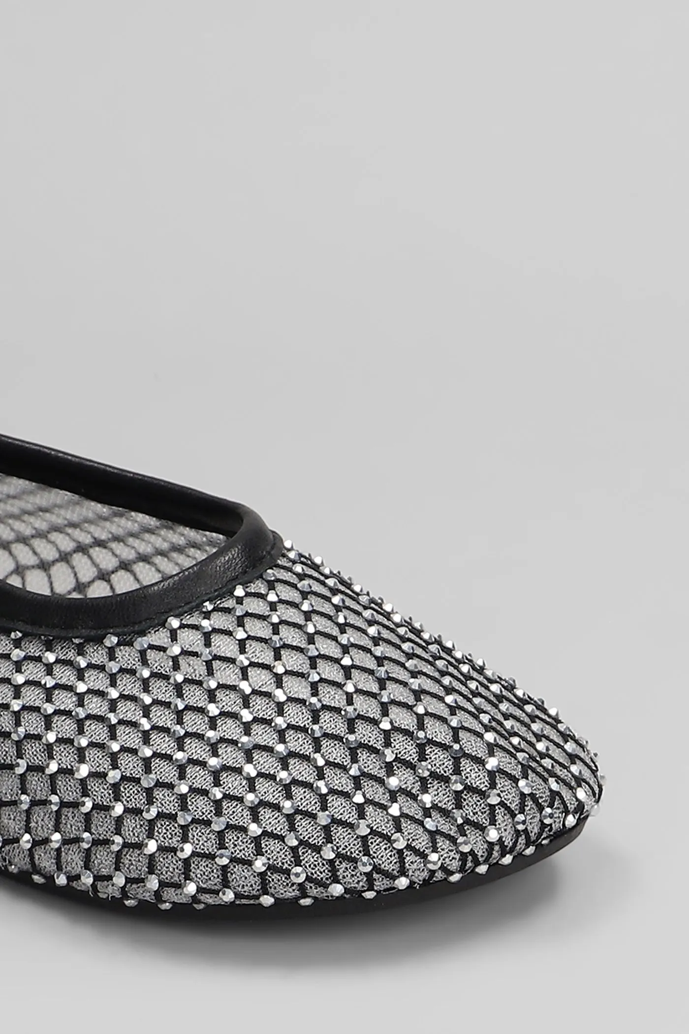 Lorain mesh Ballet flats in silver leather