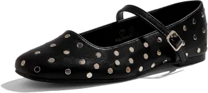 LUCKY STEP Women's Mary Jane Flat Shoes Comfortable Dress Shoes Ankle Strap Round Toe Retro Faux Leather Slip On Flats