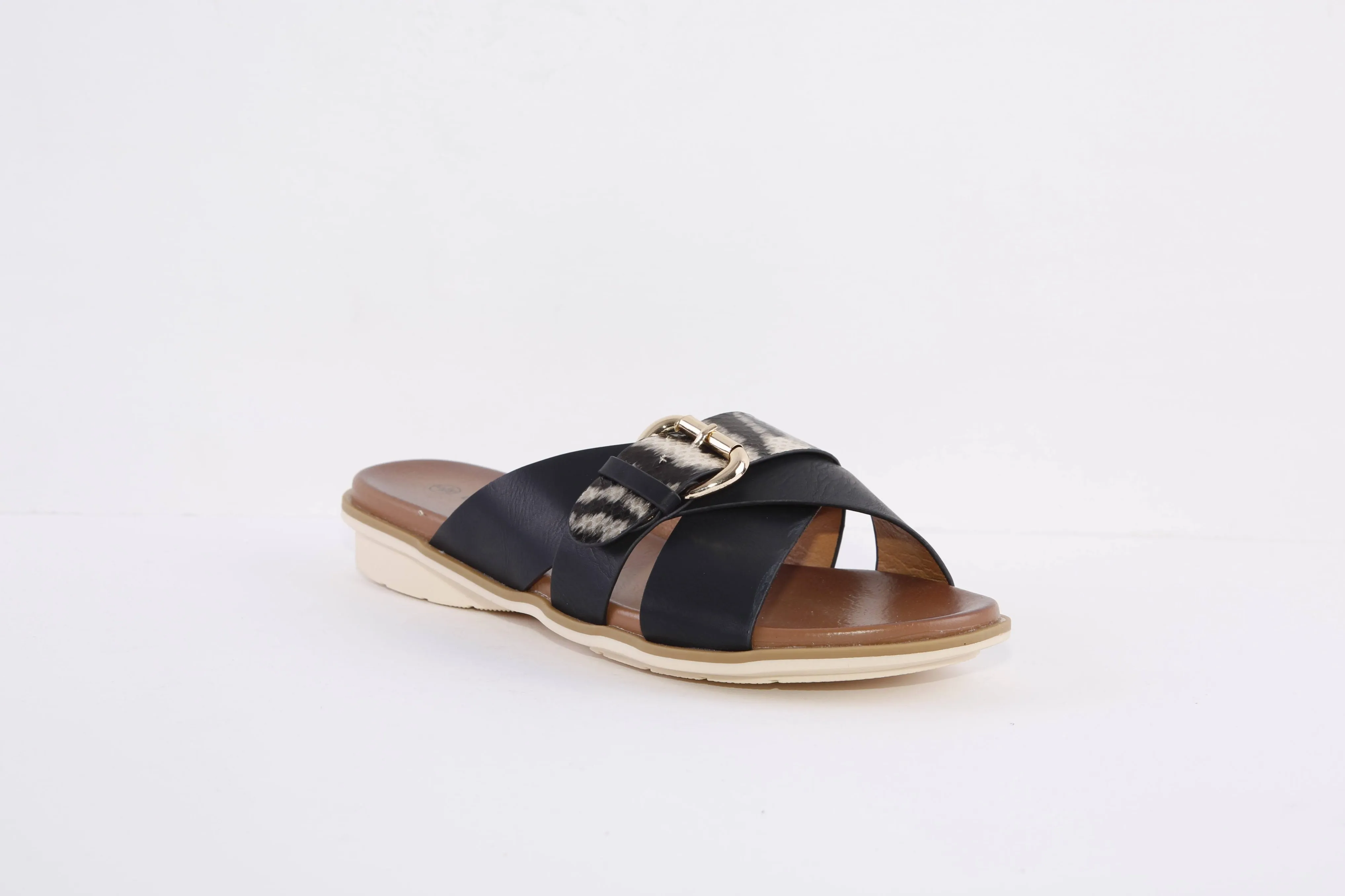 LUNAR - JLH277 REESE-FLAT FASHION MULE - BLACK