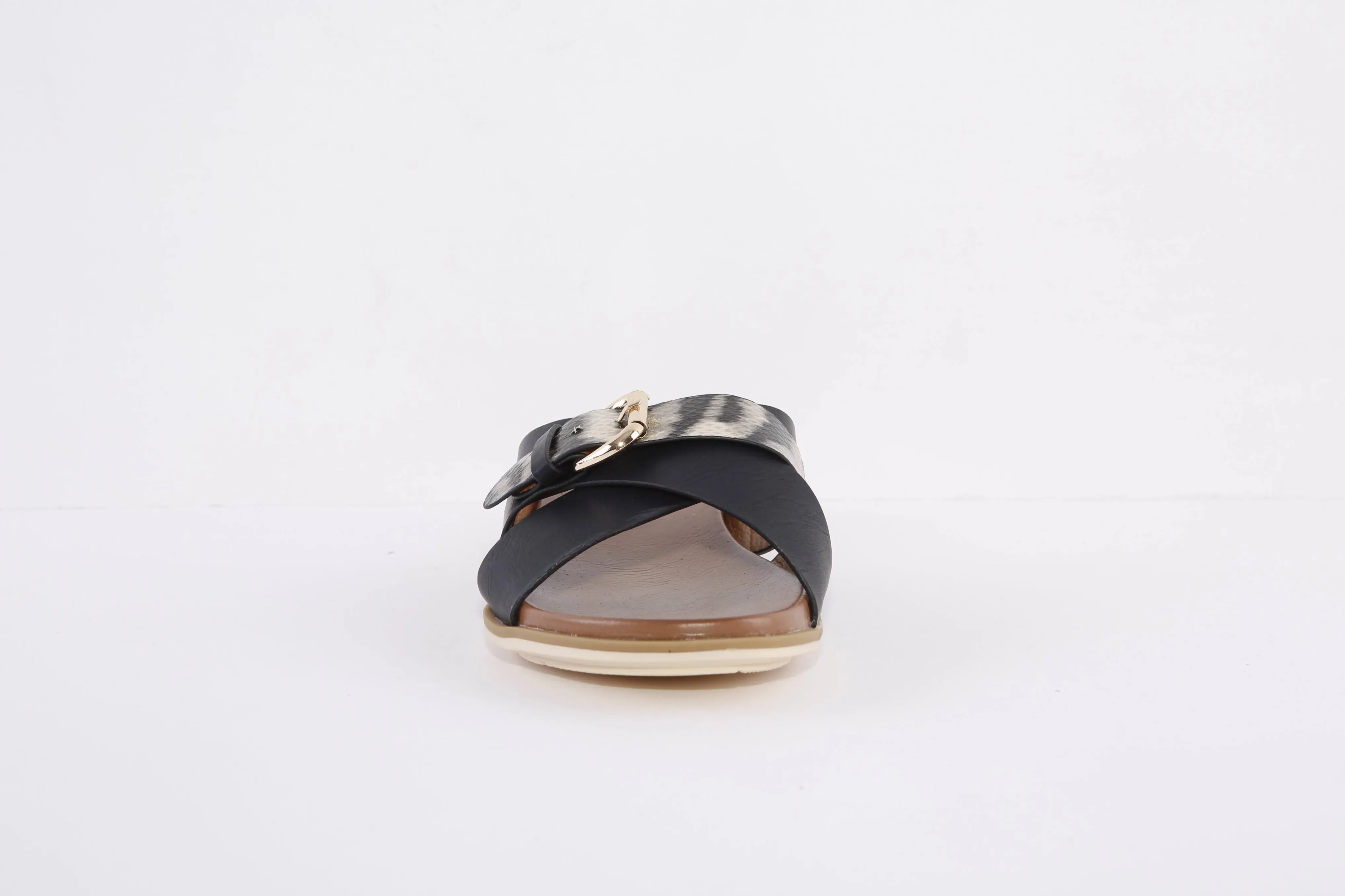 LUNAR - JLH277 REESE-FLAT FASHION MULE - BLACK