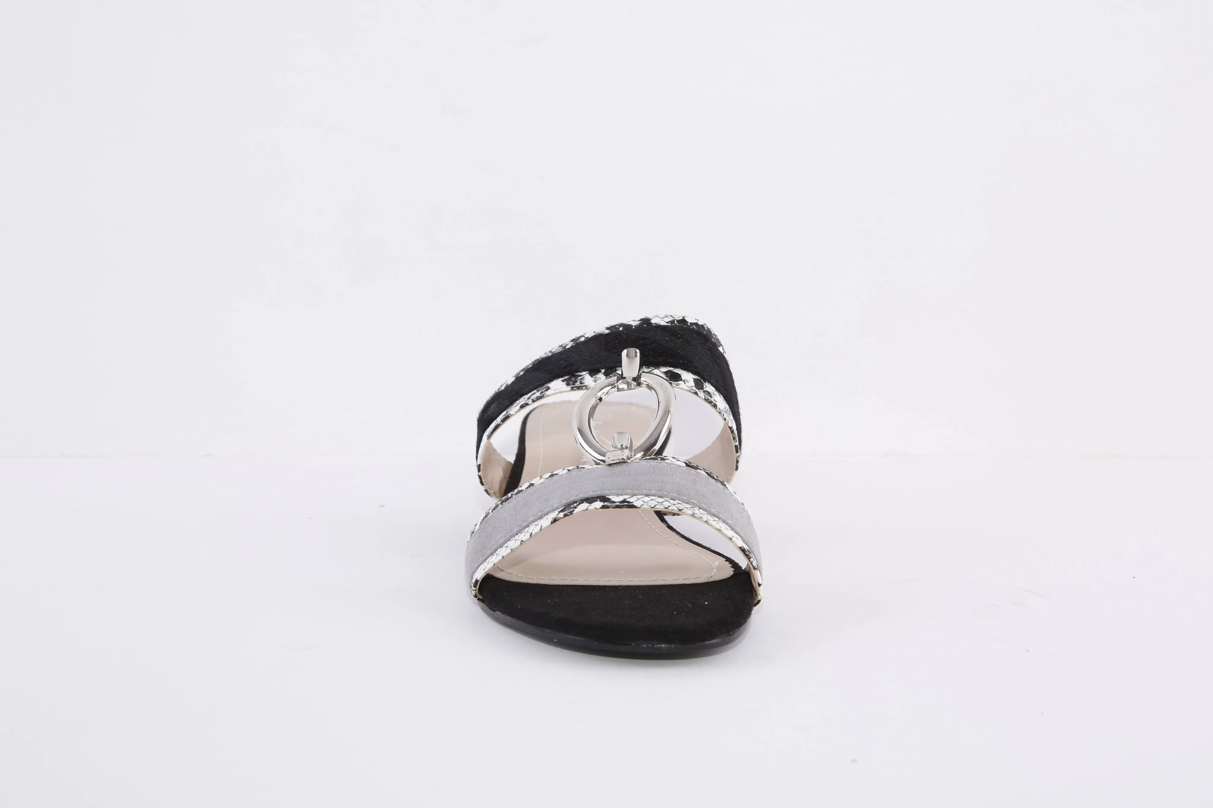 LUNAR - JLH306 FLEUR-LOW HEEL FASHION MULE - BLACK