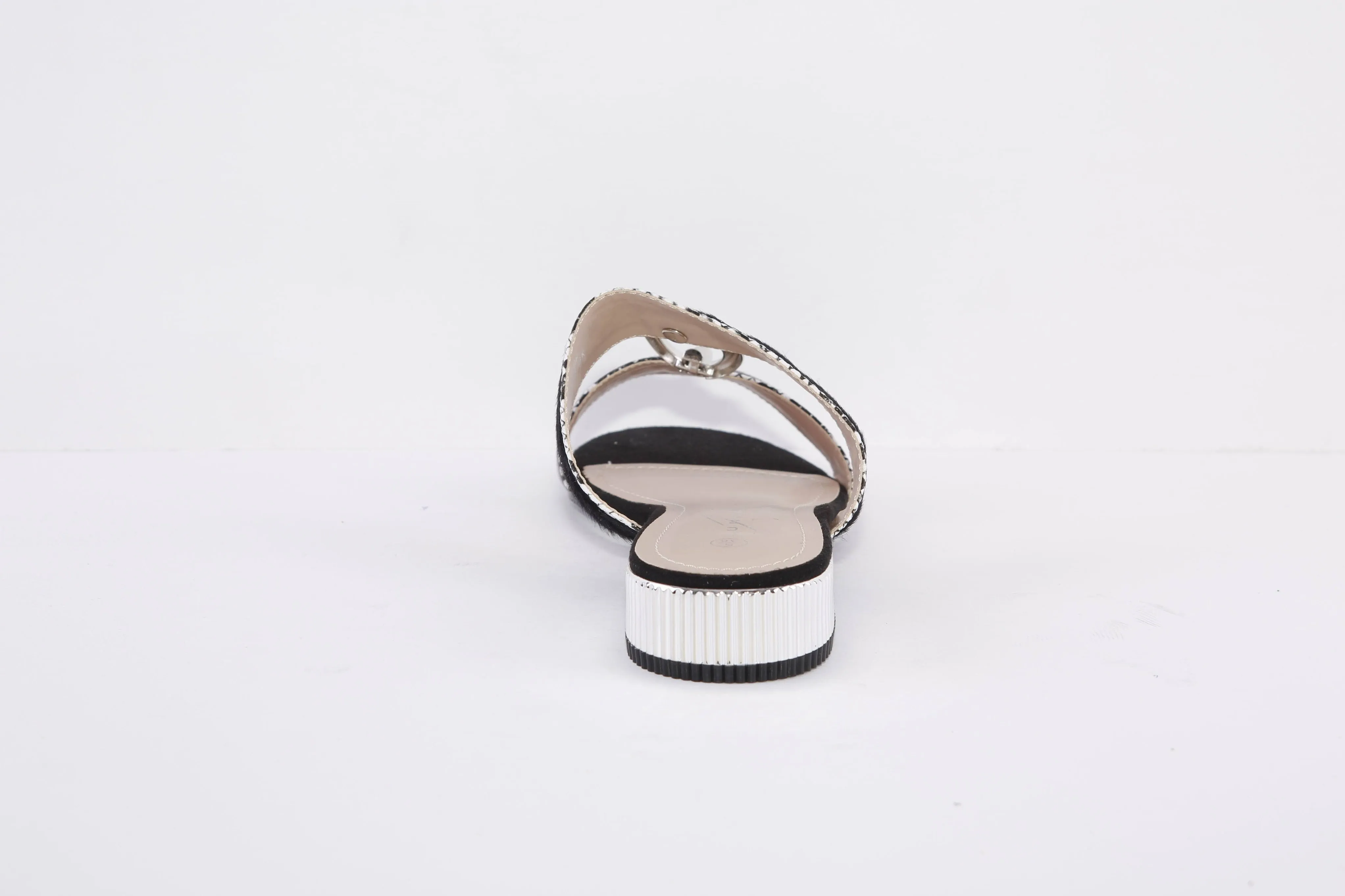 LUNAR - JLH306 FLEUR-LOW HEEL FASHION MULE - BLACK