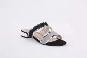 LUNAR - JLH306 FLEUR-LOW HEEL FASHION MULE - BLACK