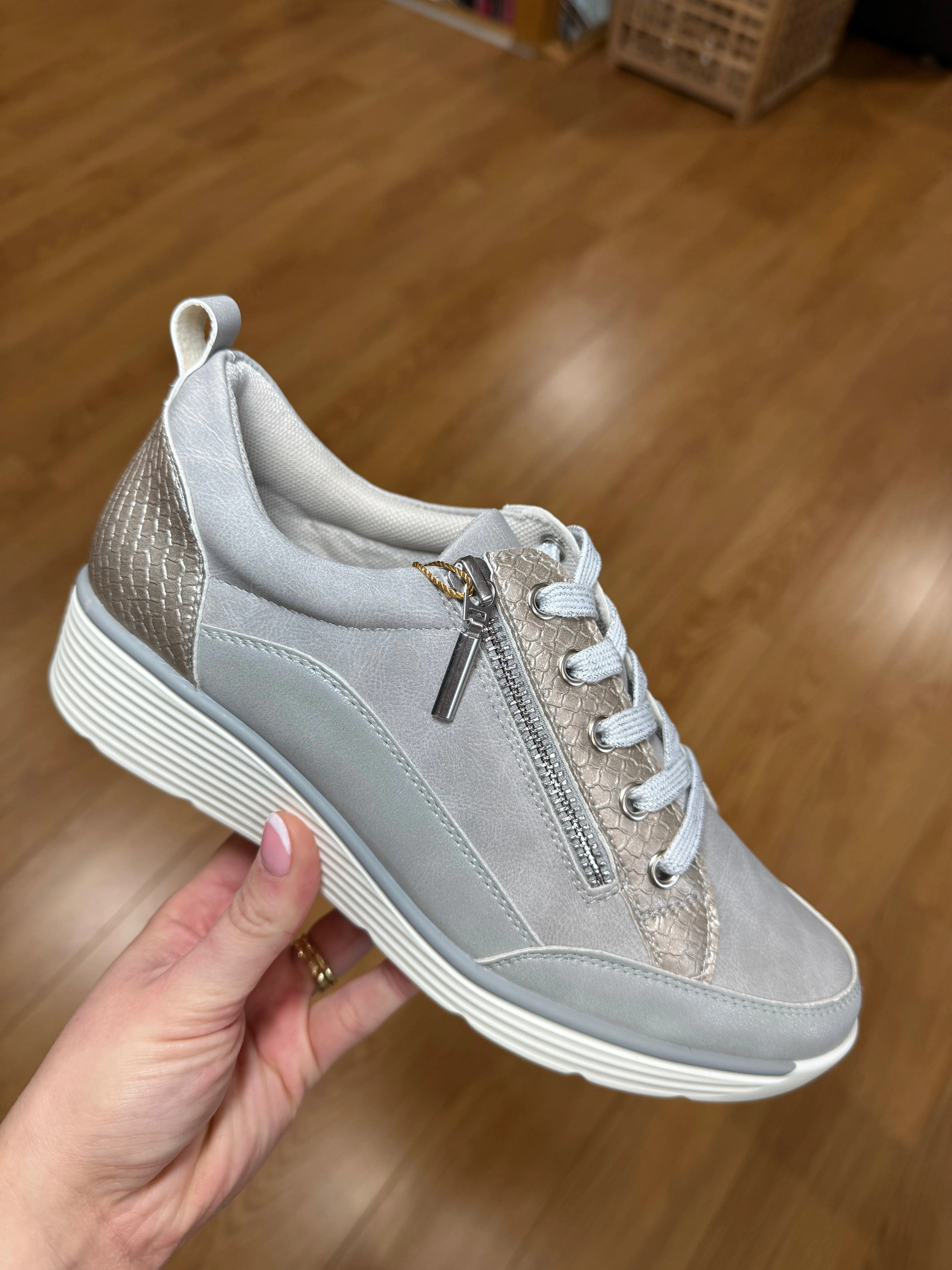 Lunar Kiley Silver Wedge Trainer